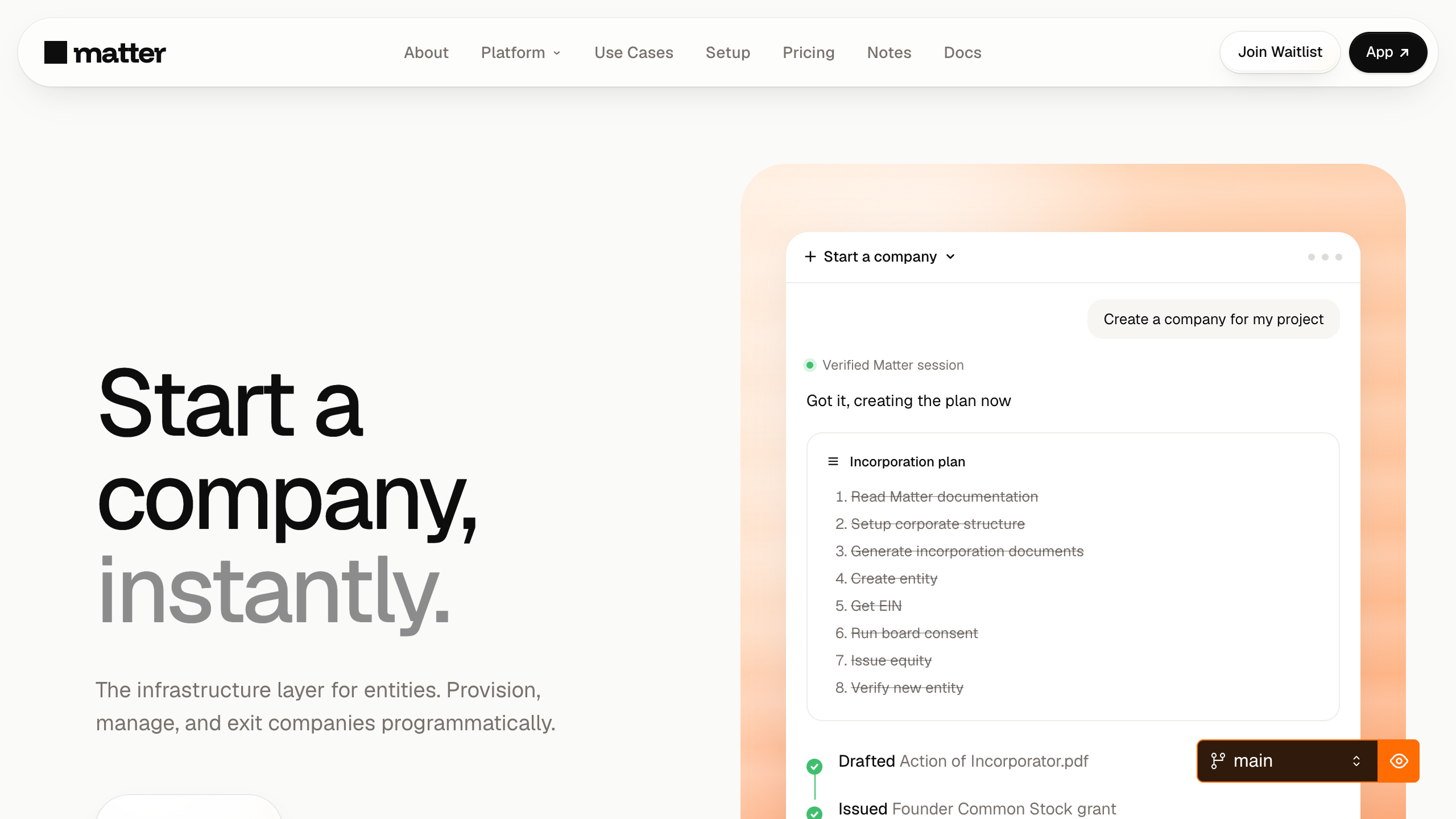 Marketing hero — apps/web